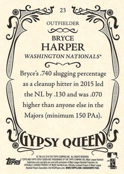 2016 Topps Gypsy Queen - Framed Blue #23 Bryce Harper Back
