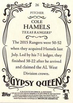 2016 Topps Gypsy Queen - Framed Blue #26 Cole Hamels Back