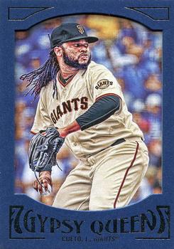 2016 Topps Gypsy Queen - Framed Blue #32 Johnny Cueto Front