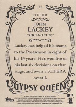 2016 Topps Gypsy Queen - Framed Blue #37 John Lackey Back