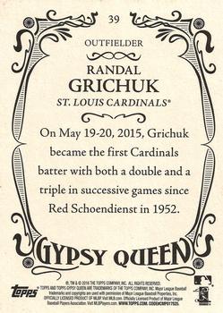 2016 Topps Gypsy Queen - Framed Blue #39 Randal Grichuk Back