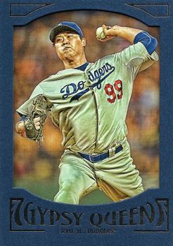 2016 Topps Gypsy Queen - Framed Blue #44 Hyun-Jin Ryu Front