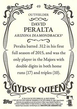 2016 Topps Gypsy Queen - Framed Blue #49 David Peralta Back