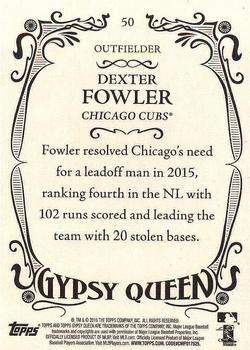 2016 Topps Gypsy Queen - Framed Blue #50 Dexter Fowler Back