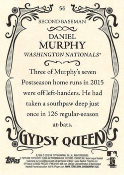 2016 Topps Gypsy Queen - Framed Blue #56 Daniel Murphy Back