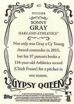 2016 Topps Gypsy Queen - Framed Blue #62 Sonny Gray Back