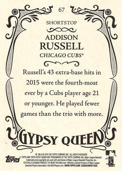 2016 Topps Gypsy Queen - Framed Blue #67 Addison Russell Back