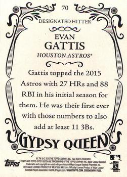 2016 Topps Gypsy Queen - Framed Blue #70 Evan Gattis Back