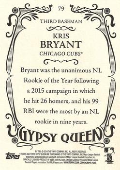 2016 Topps Gypsy Queen - Framed Blue #79 Kris Bryant Back