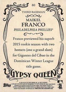 2016 Topps Gypsy Queen - Framed Blue #80 Maikel Franco Back