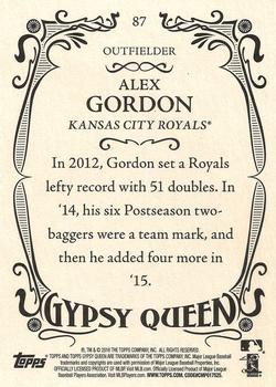 2016 Topps Gypsy Queen - Framed Blue #87 Alex Gordon Back