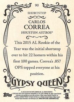 2016 Topps Gypsy Queen - Framed Blue #90 Carlos Correa Back