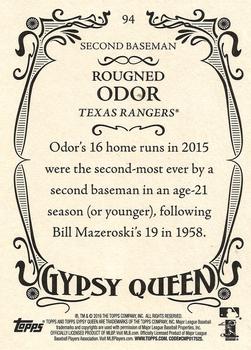 2016 Topps Gypsy Queen - Framed Blue #94 Rougned Odor Back
