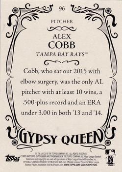 2016 Topps Gypsy Queen - Framed Blue #96 Alex Cobb Back