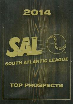 2014 Brandt South Atlantic League Top Prospects #1 Header/Checklist Card Front