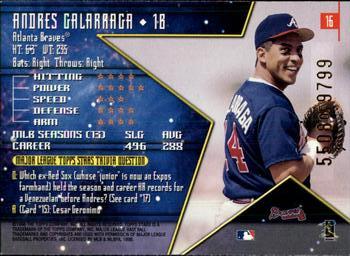 1998 Topps Stars #16 Andres Galarraga Back