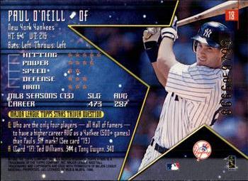1998 Topps Stars #18 Paul O'Neill Back