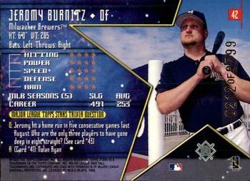 1998 Topps Stars #42 Jeromy Burnitz Back