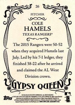 2016 Topps Gypsy Queen - Framed Purple #26 Cole Hamels Back