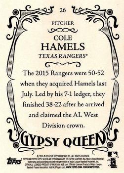 2016 Topps Gypsy Queen - Framed Black #26 Cole Hamels Back