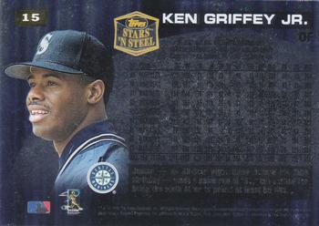 1998 Topps Stars ‘N Steel #15 Ken Griffey Jr. Back