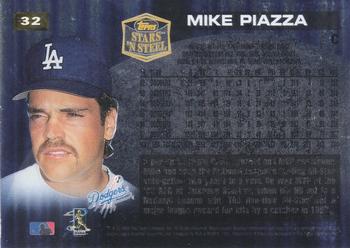 1998 Topps Stars ‘N Steel #32 Mike Piazza Back