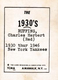 1972 TCMA The 1930's #NNO Red Ruffing Back