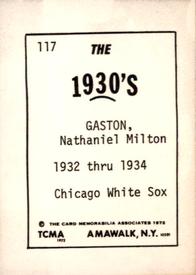 1972 TCMA The 1930's #117 Milt Gaston Back