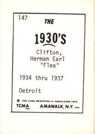 1972 TCMA The 1930's #147 Flea Clifton Back