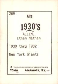 1972 TCMA The 1930's #269 Ethan Allen Back