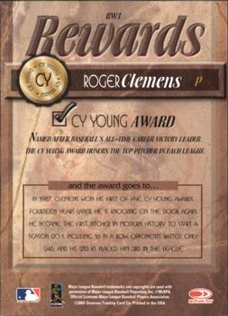 2001 Donruss Class of 2001 - Rewards #RW3 Roger Clemens Back