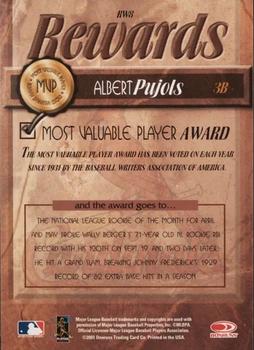 2001 Donruss Class of 2001 - Rewards #RW8 Albert Pujols Back