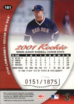 2001 Donruss Class of 2001 - Rookie Autographs #181 Steve Lomasney Back