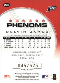 2001 Donruss Class of 2001 - Rookie Autographs #235 Delvin James Back