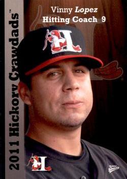 2011 MultiAd Hickory Crawdads #10 Vinny Lopez Front