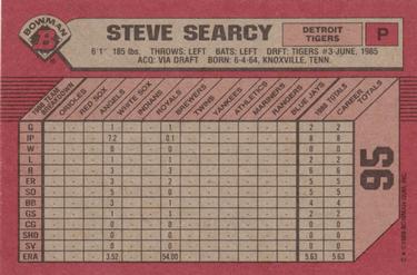 1989 Bowman #95 Steve Searcy Back