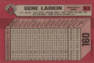 1989 Bowman #160 Gene Larkin Back