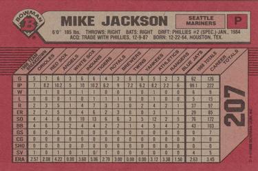 1989 Bowman #207 Mike Jackson Back