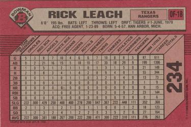 1989 Bowman #234 Rick Leach Back