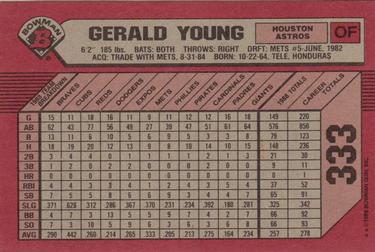 1989 Bowman #333 Gerald Young Back