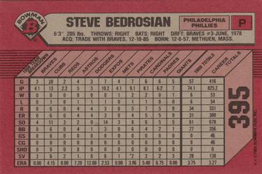 1989 Bowman #395 Steve Bedrosian Back