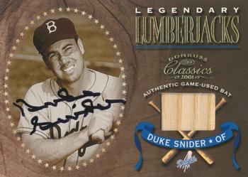 2001 Donruss Classics - Legendary Lumberjacks Autographs #LL28 Duke Snider  Front