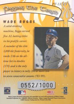 2001 Donruss Elite - Passing the Torch #PT-13 Wade Boggs  Back