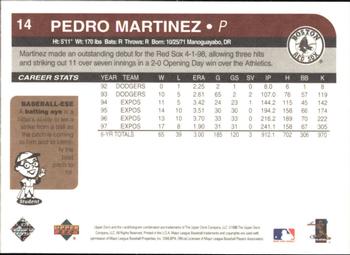 1998 Upper Deck Retro #14 Pedro Martinez Back