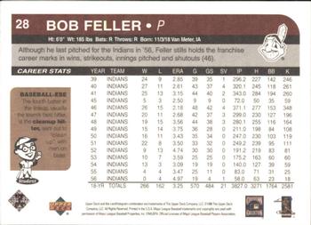 1998 Upper Deck Retro #28 Bob Feller Back