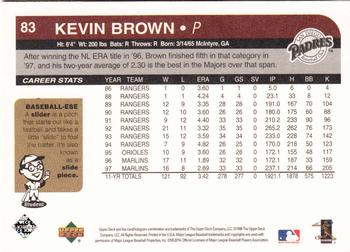 1998 Upper Deck Retro #83 Kevin Brown Back