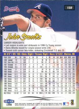 1998 Ultra #159 John Smoltz Back