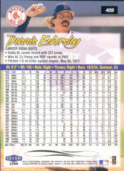 1998 Ultra #409 Dennis Eckersley Back