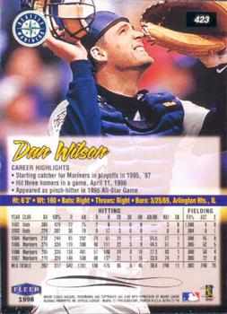 1998 Ultra #423 Dan Wilson Back