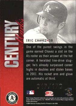 2001 Donruss Signature - Century Marks #NNO Eric Chavez Back